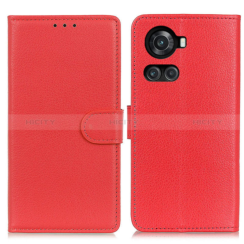 Funda de Cuero Cartera con Soporte Carcasa A03D para OnePlus 10R 5G Rojo