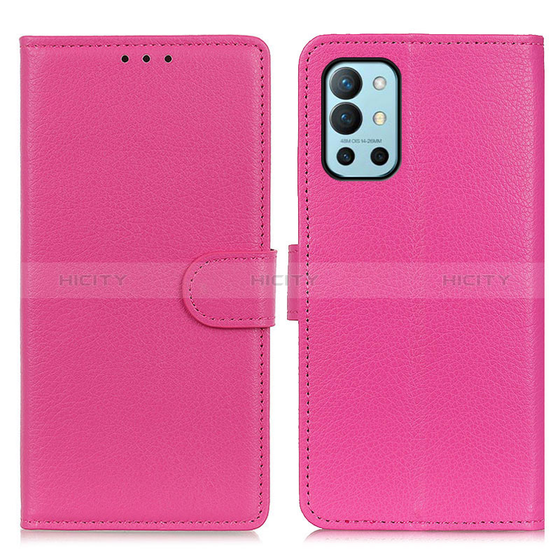 Funda de Cuero Cartera con Soporte Carcasa A03D para OnePlus 9R 5G Rosa Roja