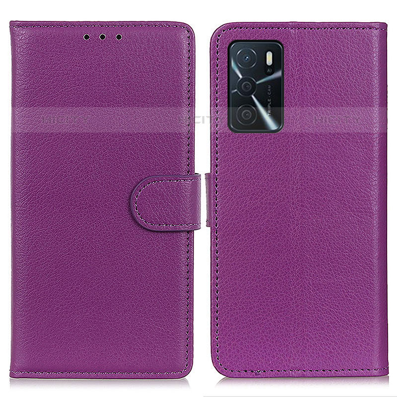 Funda de Cuero Cartera con Soporte Carcasa A03D para Oppo A54s Morado