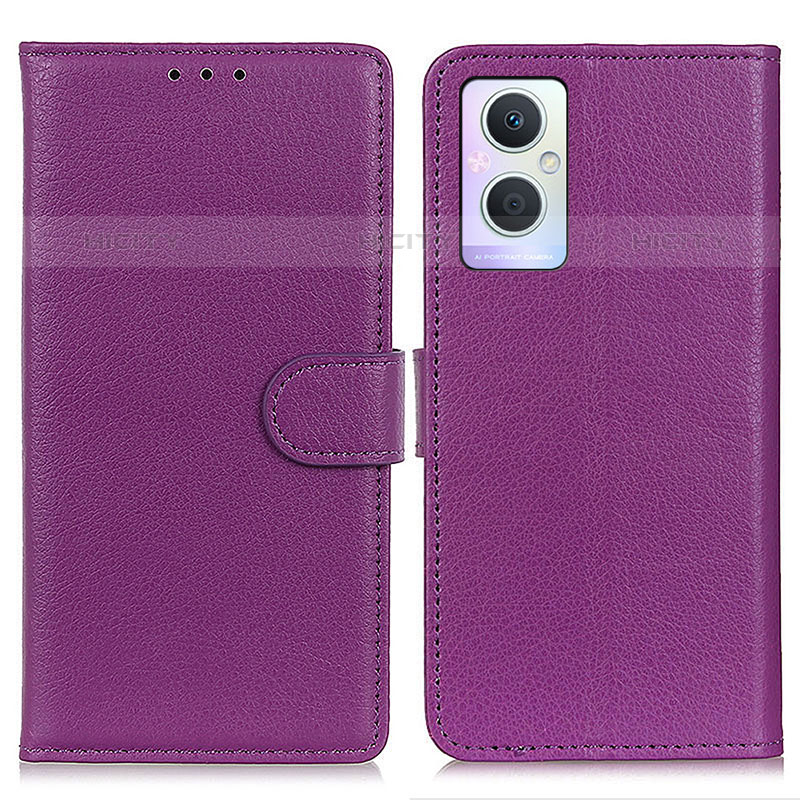 Funda de Cuero Cartera con Soporte Carcasa A03D para Oppo F21s Pro 5G Morado