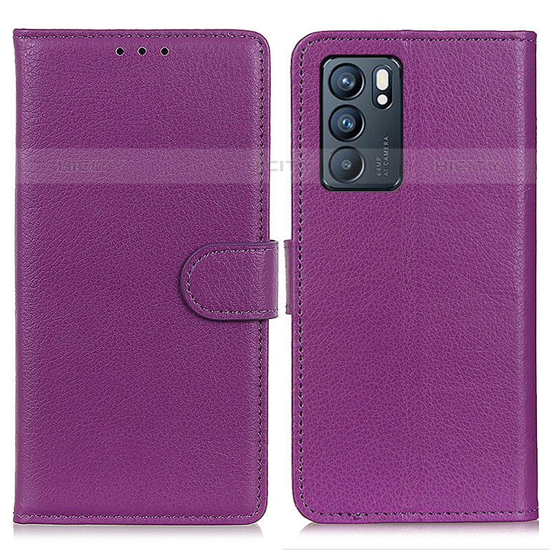 Funda de Cuero Cartera con Soporte Carcasa A03D para Oppo Reno6 5G