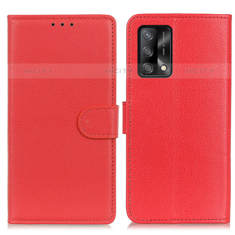 Funda de Cuero Cartera con Soporte Carcasa A03D para Oppo Reno6 Lite Rojo