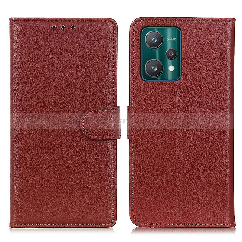 Funda de Cuero Cartera con Soporte Carcasa A03D para Realme 9 Pro 5G Marron