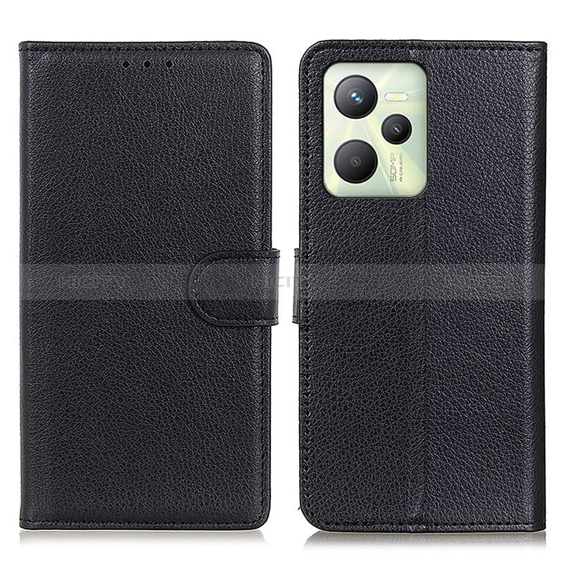 Funda de Cuero Cartera con Soporte Carcasa A03D para Realme C35 Negro