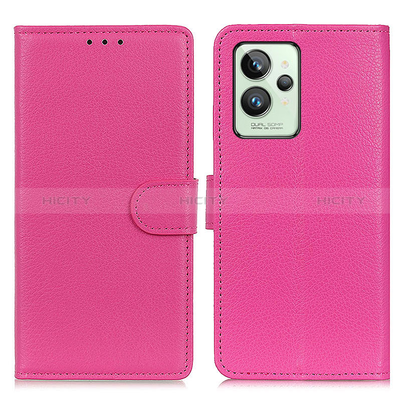 Funda de Cuero Cartera con Soporte Carcasa A03D para Realme GT2 Pro 5G Rosa Roja