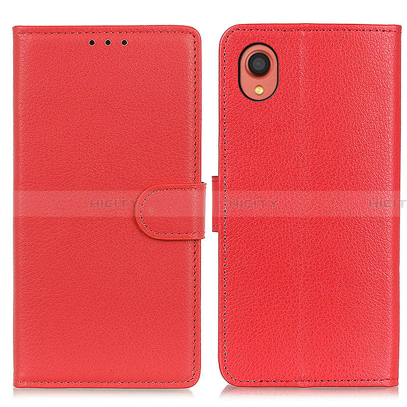 Funda de Cuero Cartera con Soporte Carcasa A03D para Samsung Galaxy A22 5G SC-56B Rojo