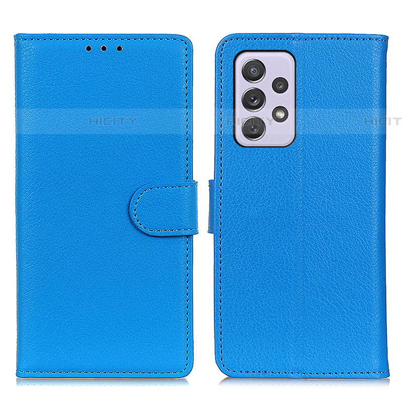 Funda de Cuero Cartera con Soporte Carcasa A03D para Samsung Galaxy A73 5G Azul Cielo