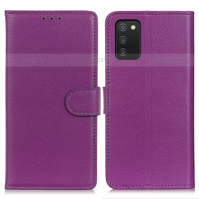 Funda de Cuero Cartera con Soporte Carcasa A03D para Samsung Galaxy M02s Morado