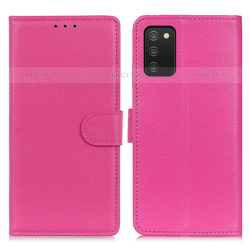 Funda de Cuero Cartera con Soporte Carcasa A03D para Samsung Galaxy M02s Rosa Roja