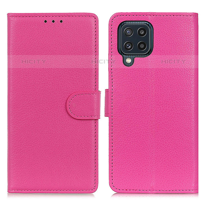 Funda de Cuero Cartera con Soporte Carcasa A03D para Samsung Galaxy M32 4G Rosa Roja