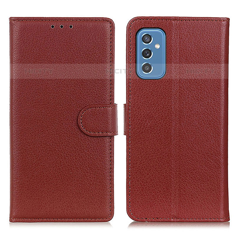 Funda de Cuero Cartera con Soporte Carcasa A03D para Samsung Galaxy M52 5G Marron