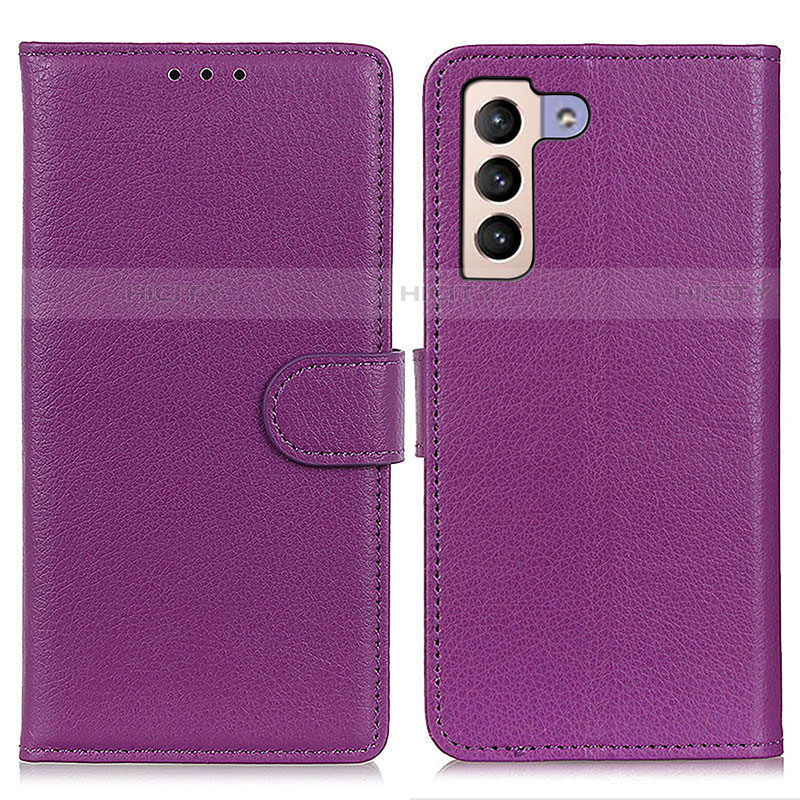 Funda de Cuero Cartera con Soporte Carcasa A03D para Samsung Galaxy S21 Plus 5G Morado