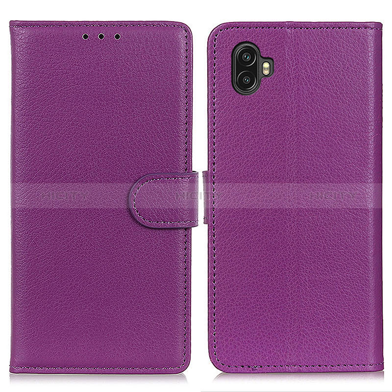 Funda de Cuero Cartera con Soporte Carcasa A03D para Samsung Galaxy Xcover Pro 2 5G Morado