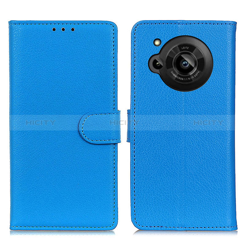 Funda de Cuero Cartera con Soporte Carcasa A03D para Sharp Aquos R7s Azul Cielo