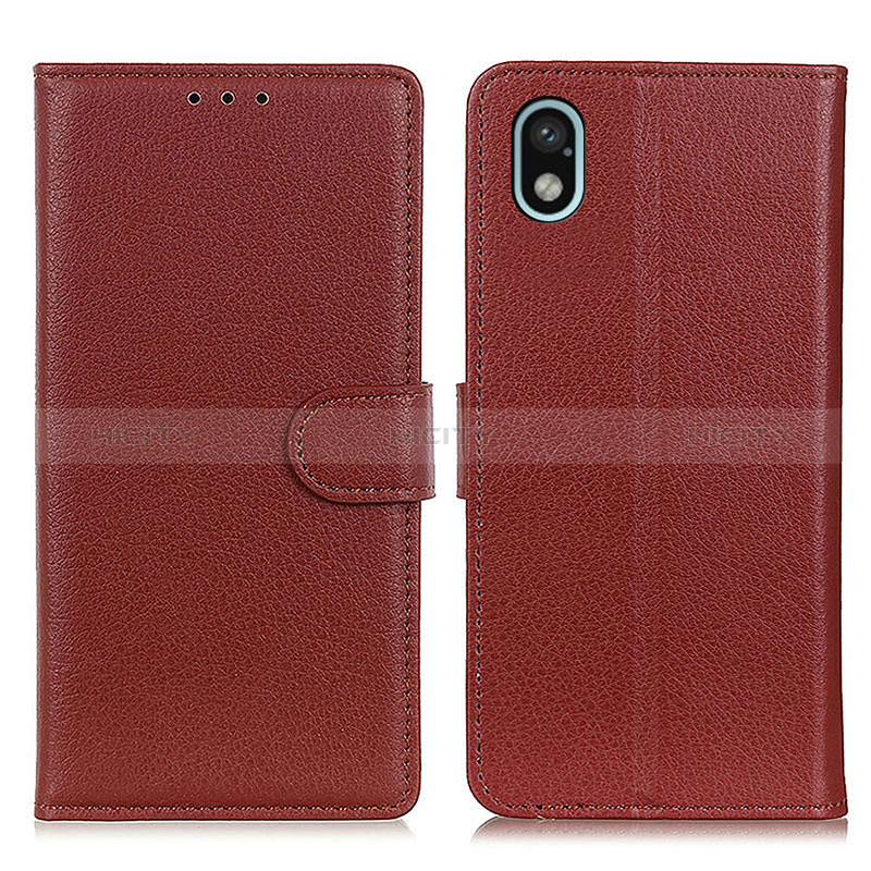 Funda de Cuero Cartera con Soporte Carcasa A03D para Sony Xperia Ace III SOG08 Marron