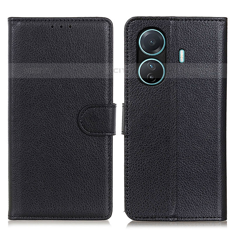 Funda de Cuero Cartera con Soporte Carcasa A03D para Vivo iQOO Z6 Pro 5G Negro