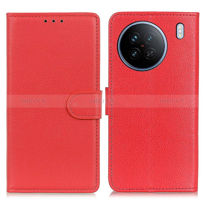 Funda de Cuero Cartera con Soporte Carcasa A03D para Vivo X90 5G Rojo