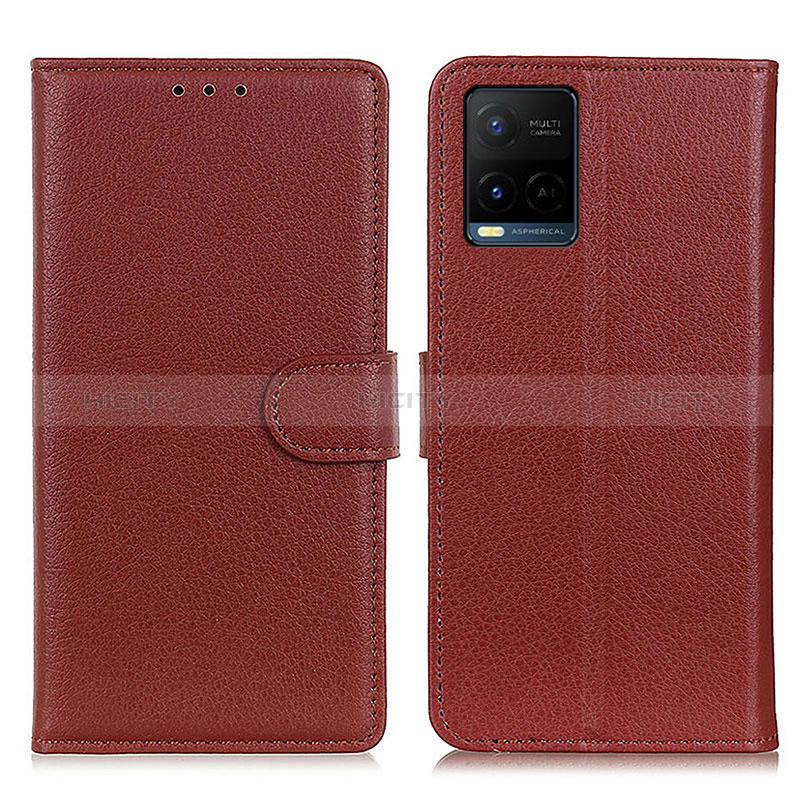 Funda de Cuero Cartera con Soporte Carcasa A03D para Vivo Y21G Marron