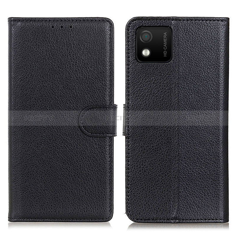 Funda de Cuero Cartera con Soporte Carcasa A03D para Wiko Y52 Negro