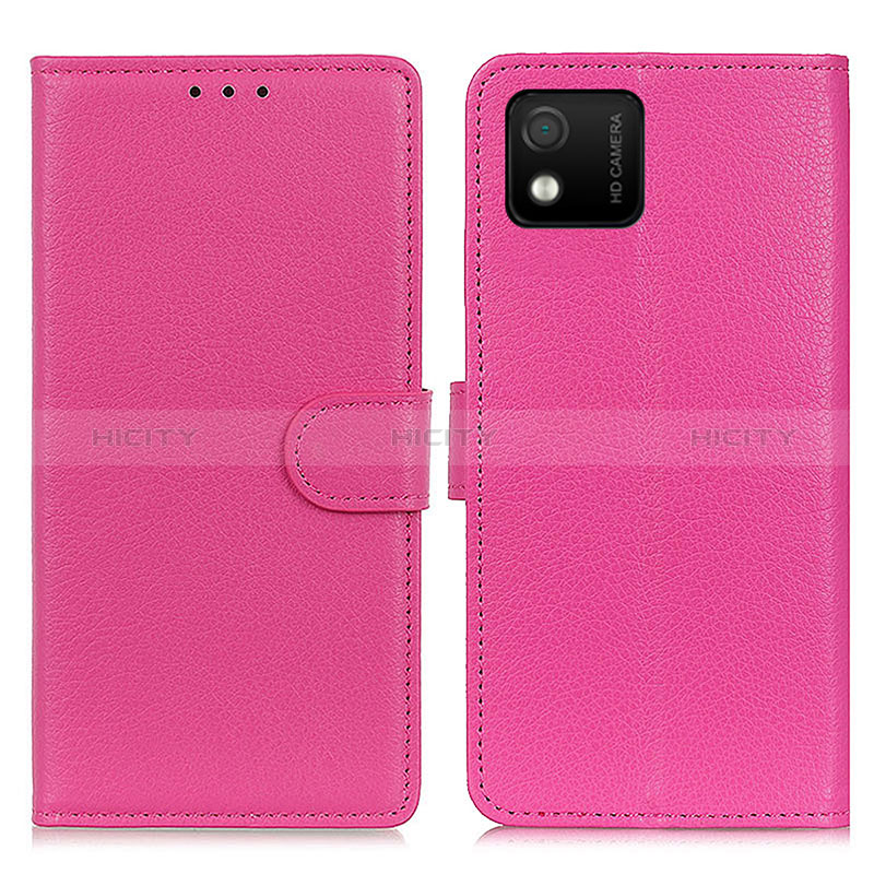 Funda de Cuero Cartera con Soporte Carcasa A03D para Wiko Y52 Rosa Roja