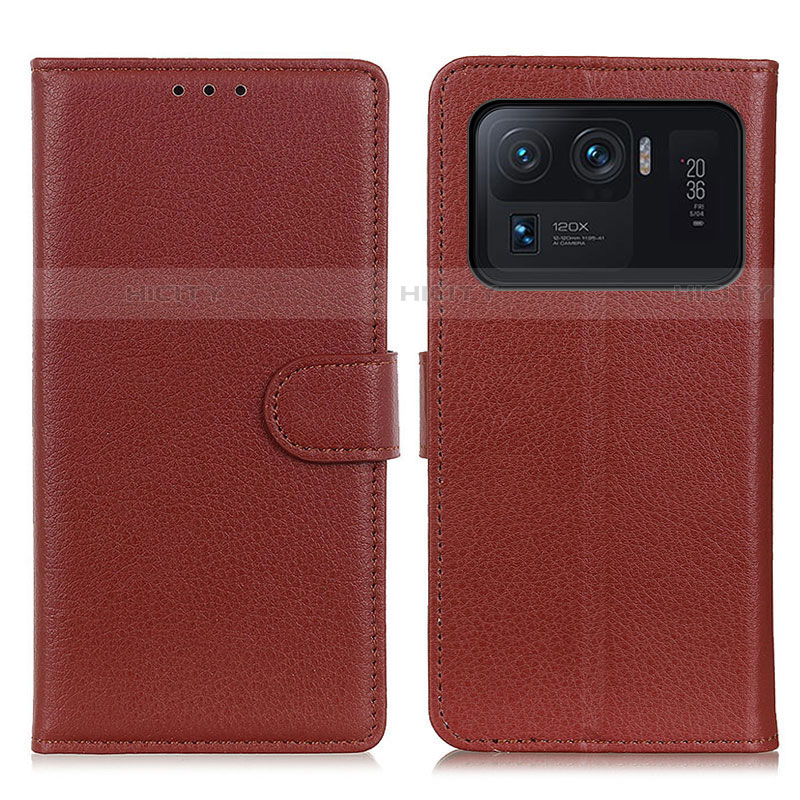 Funda de Cuero Cartera con Soporte Carcasa A03D para Xiaomi Mi 11 Ultra 5G Marron