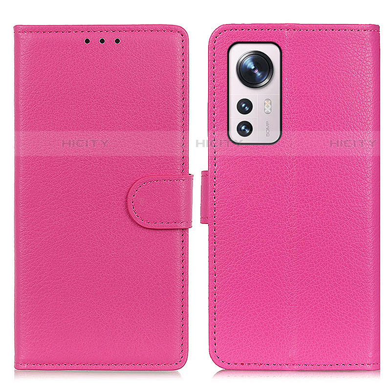 Funda de Cuero Cartera con Soporte Carcasa A03D para Xiaomi Mi 12 Lite 5G Rosa Roja