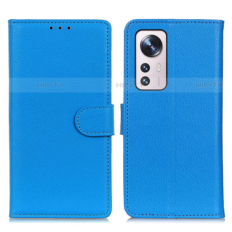 Funda de Cuero Cartera con Soporte Carcasa A03D para Xiaomi Mi 12X 5G Azul Cielo