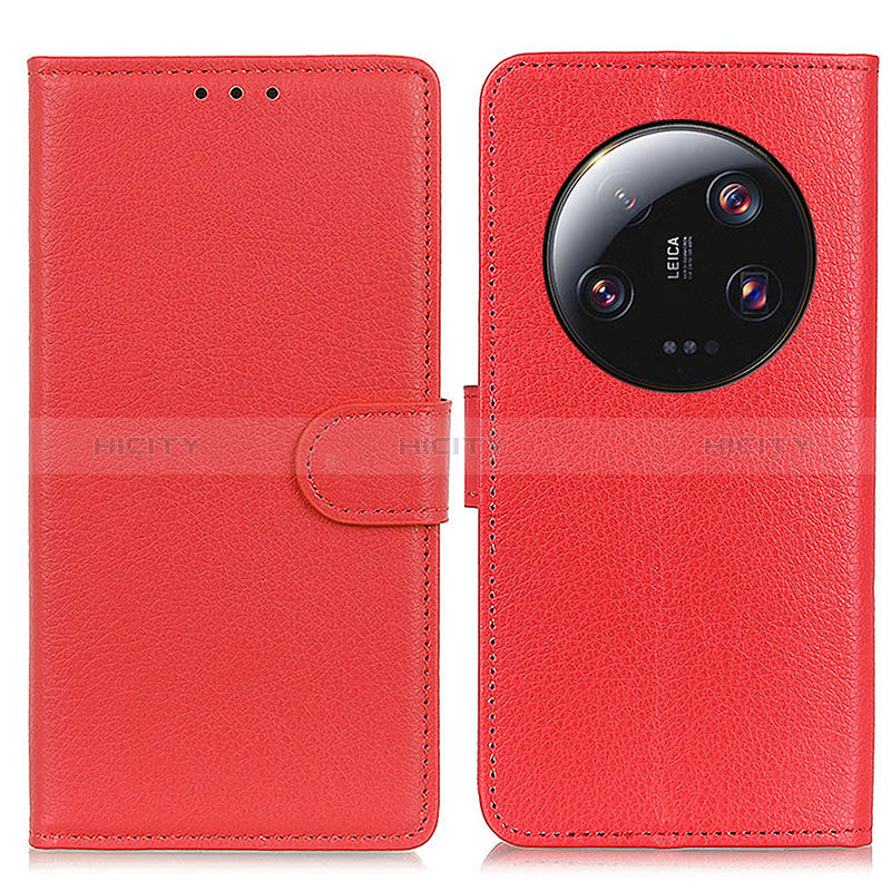 Funda de Cuero Cartera con Soporte Carcasa A03D para Xiaomi Mi 13 Ultra 5G Rojo