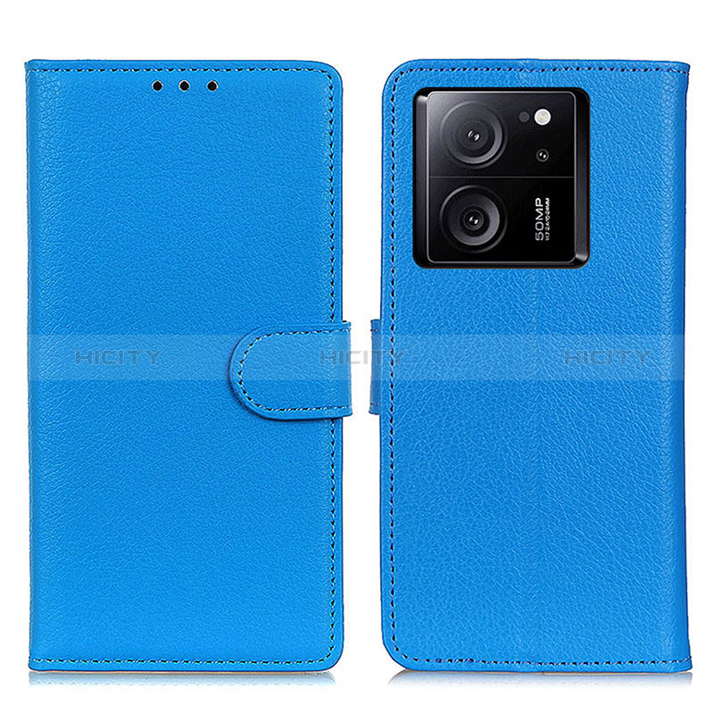 Funda de Cuero Cartera con Soporte Carcasa A03D para Xiaomi Mi 13T 5G Azul Cielo