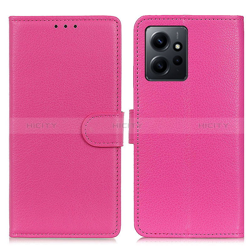 Funda de Cuero Cartera con Soporte Carcasa A03D para Xiaomi Redmi Note 12 4G Rosa Roja