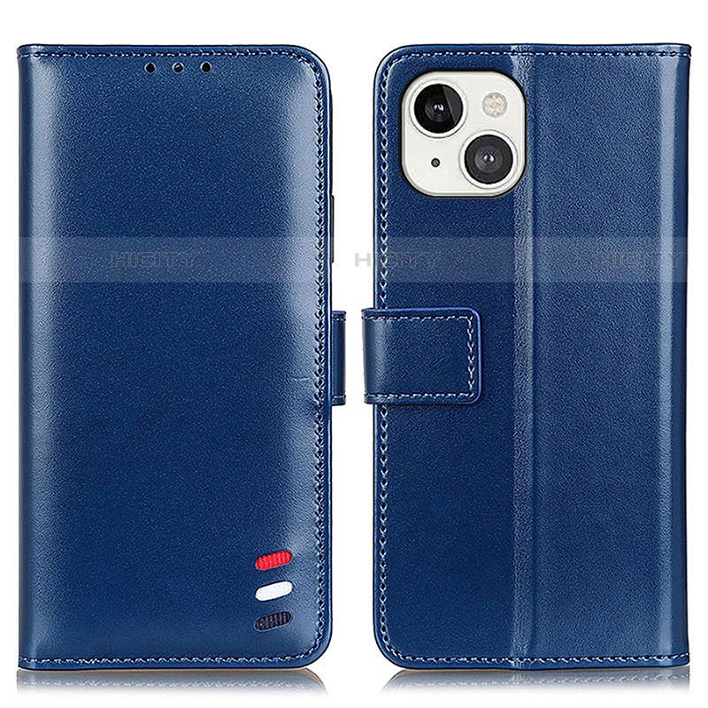 Funda de Cuero Cartera con Soporte Carcasa A04 para Apple iPhone 13 Azul