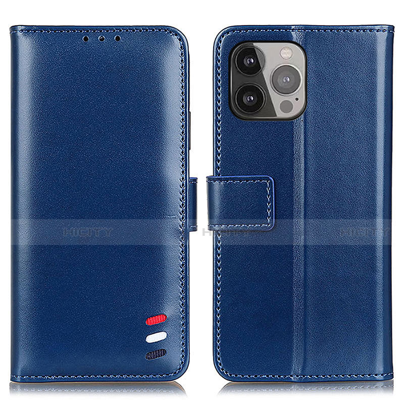 Funda de Cuero Cartera con Soporte Carcasa A04 para Apple iPhone 15 Pro Azul