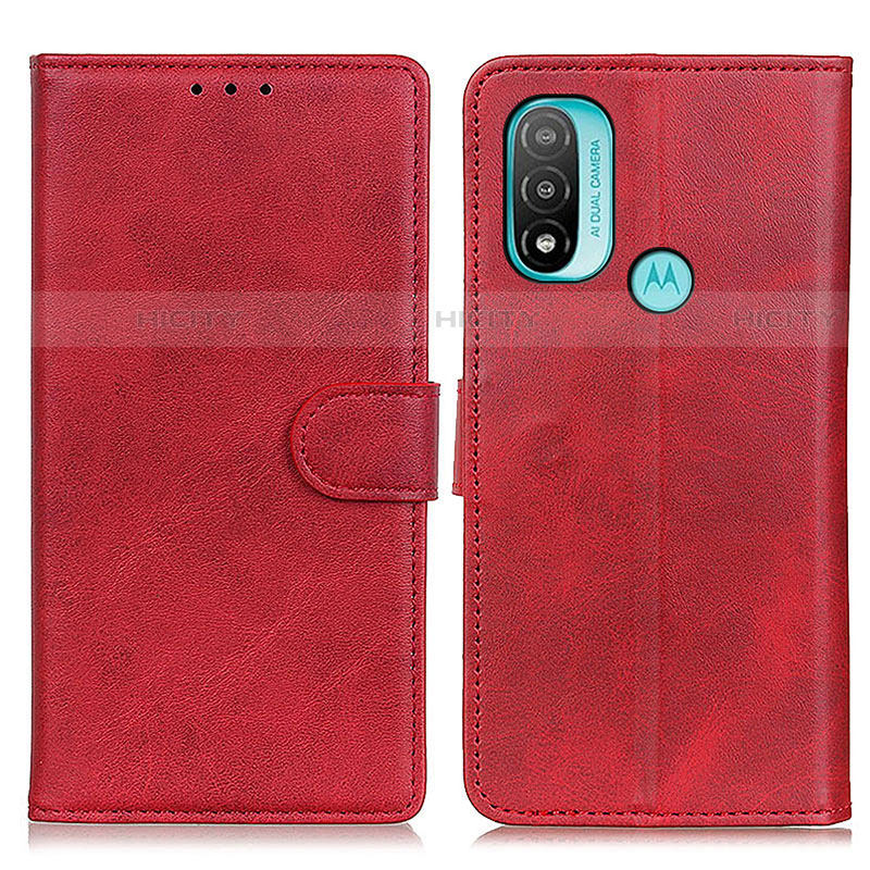 Funda de Cuero Cartera con Soporte Carcasa A04D para Motorola Moto E20 Rojo