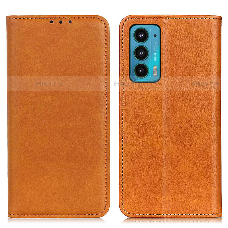 Funda de Cuero Cartera con Soporte Carcasa A04D para Motorola Moto Edge Lite 5G Marron Claro