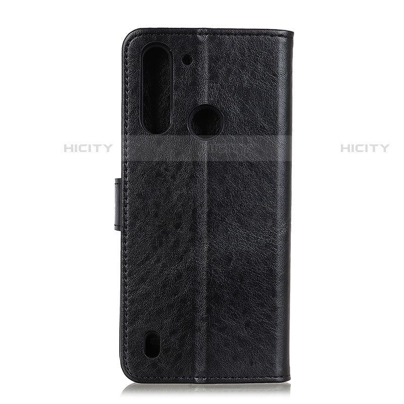 Funda de Cuero Cartera con Soporte Carcasa A04D para Motorola Moto One Fusion Negro