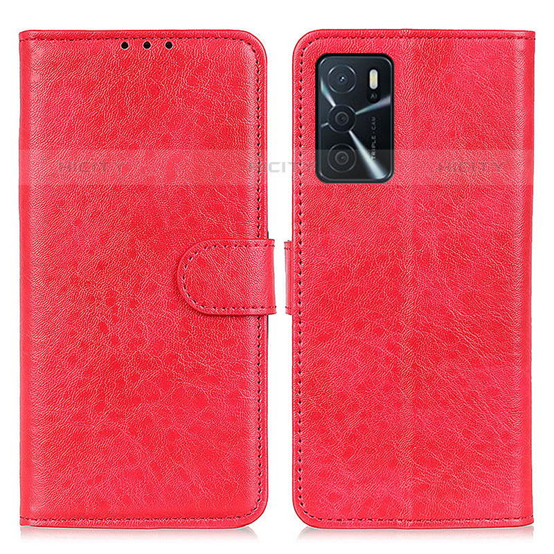 Funda de Cuero Cartera con Soporte Carcasa A04D para Oppo A16s Rojo