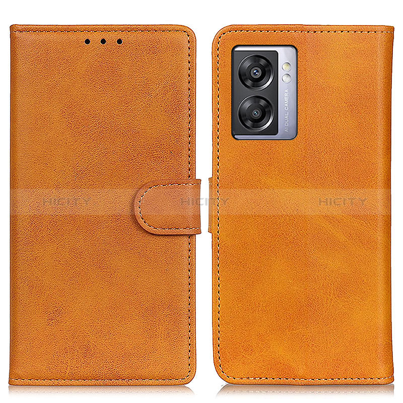 Funda de Cuero Cartera con Soporte Carcasa A04D para Oppo A56S 5G Marron