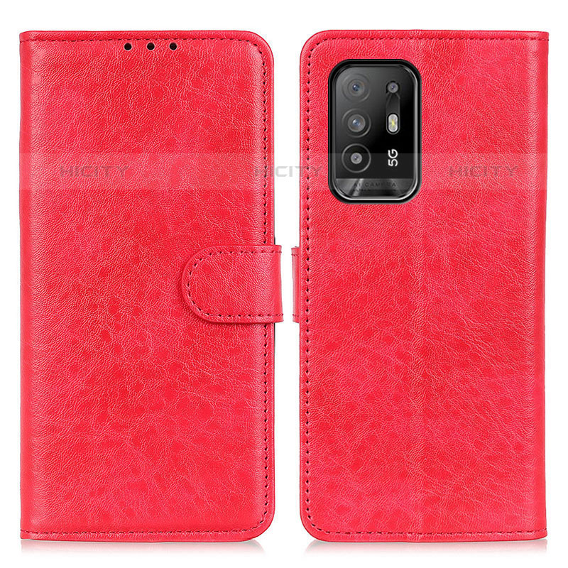 Funda de Cuero Cartera con Soporte Carcasa A04D para Oppo A94 5G Rojo