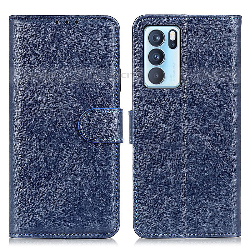 Funda de Cuero Cartera con Soporte Carcasa A04D para Oppo Reno6 Pro 5G India Azul