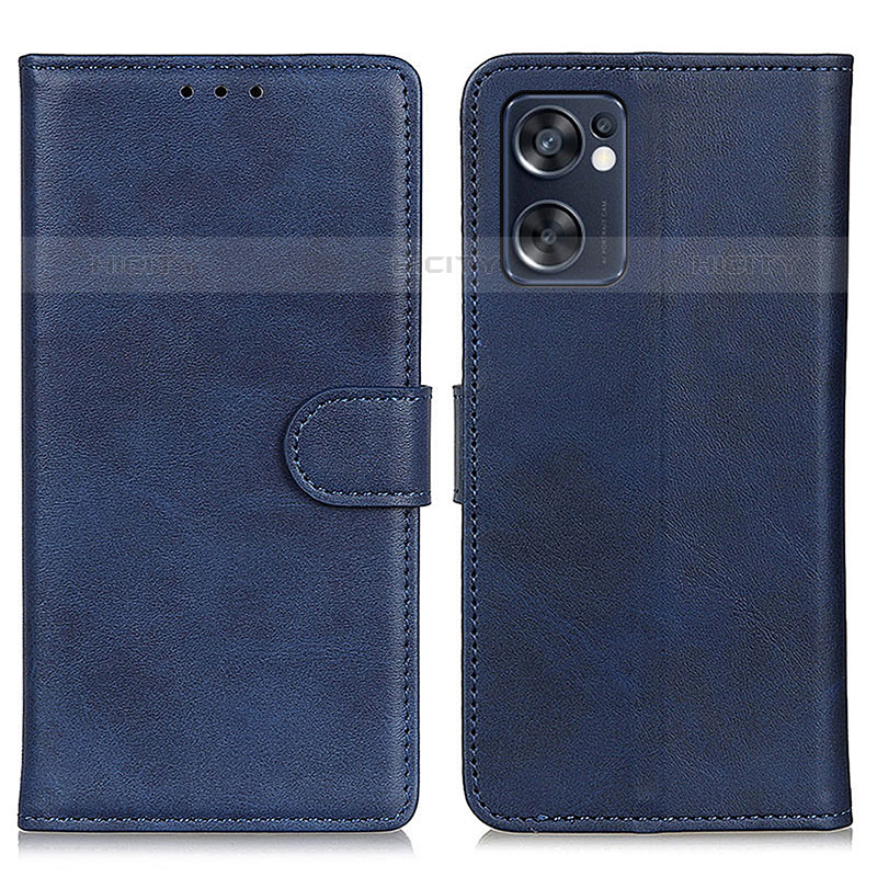 Funda de Cuero Cartera con Soporte Carcasa A04D para Oppo Reno7 SE 5G Azul