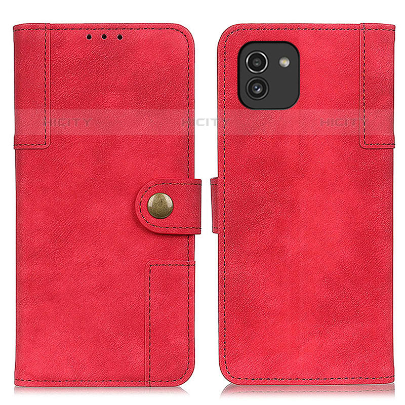 Funda de Cuero Cartera con Soporte Carcasa A04D para Samsung Galaxy A03 Rojo