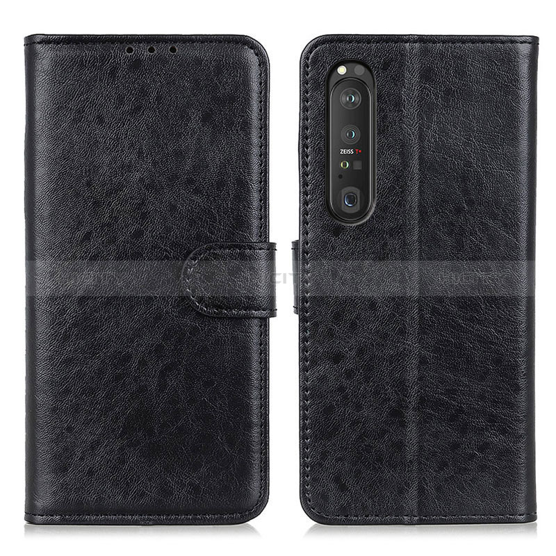 Funda de Cuero Cartera con Soporte Carcasa A04D para Sony Xperia 1 III Negro