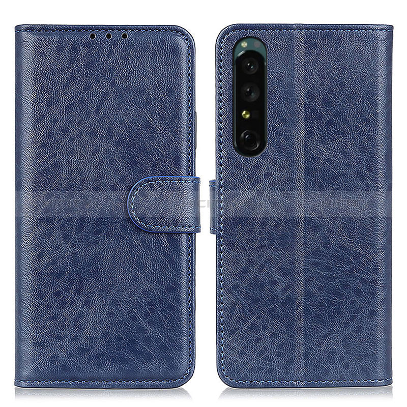 Funda de Cuero Cartera con Soporte Carcasa A04D para Sony Xperia 1 IV Azul