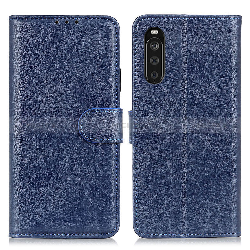 Funda de Cuero Cartera con Soporte Carcasa A04D para Sony Xperia 10 III SOG04 Azul