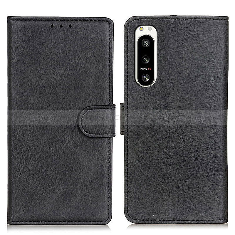 Funda de Cuero Cartera con Soporte Carcasa A04D para Sony Xperia 5 IV Negro