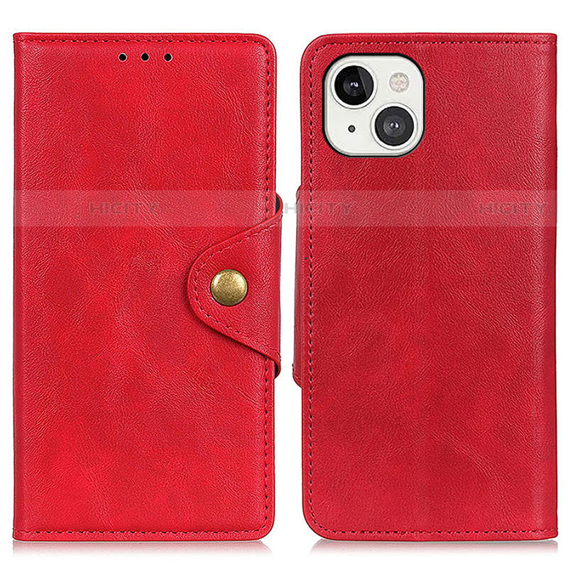 Funda de Cuero Cartera con Soporte Carcasa A05 para Apple iPhone 14 Rojo