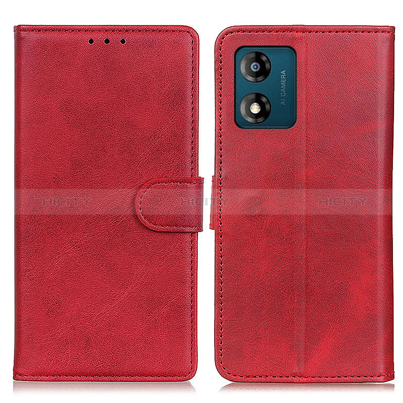 Funda de Cuero Cartera con Soporte Carcasa A05D para Motorola Moto E13 Rojo