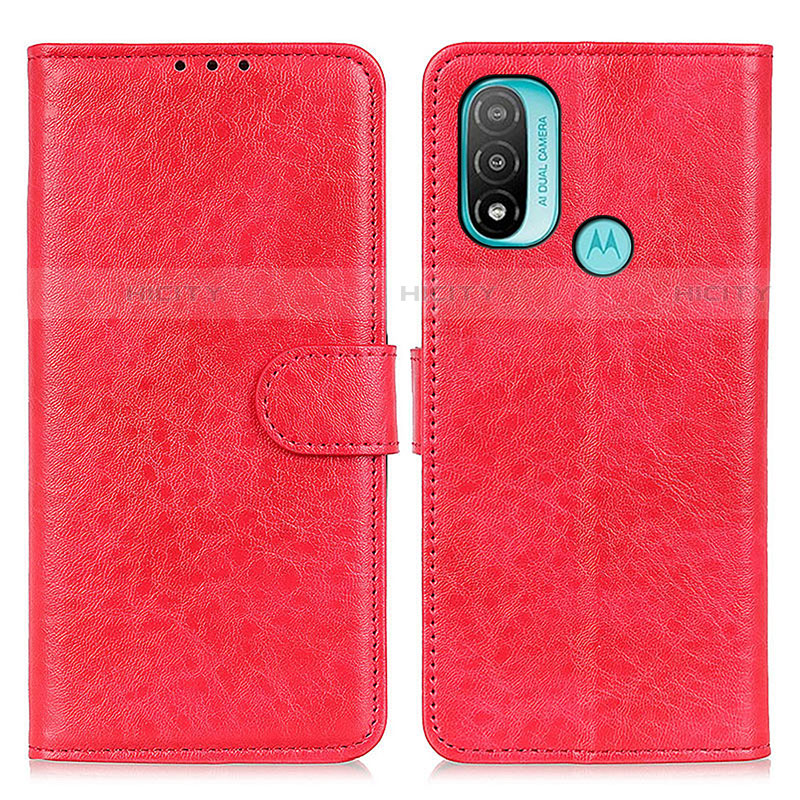 Funda de Cuero Cartera con Soporte Carcasa A05D para Motorola Moto E30 Rojo