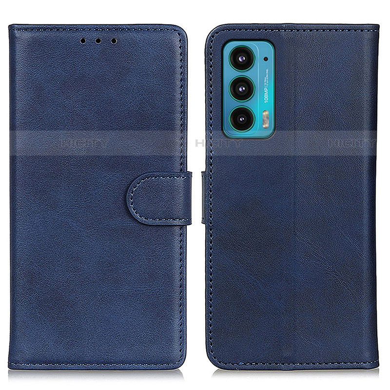 Funda de Cuero Cartera con Soporte Carcasa A05D para Motorola Moto Edge 20 5G Azul