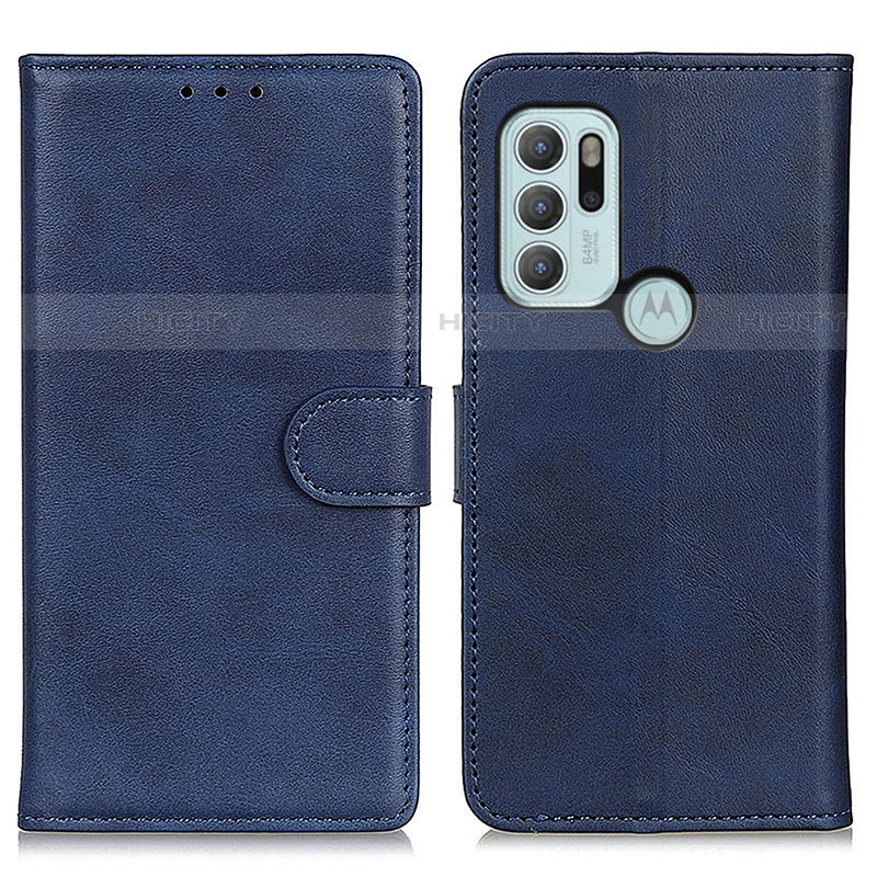 Funda de Cuero Cartera con Soporte Carcasa A05D para Motorola Moto G60s Azul